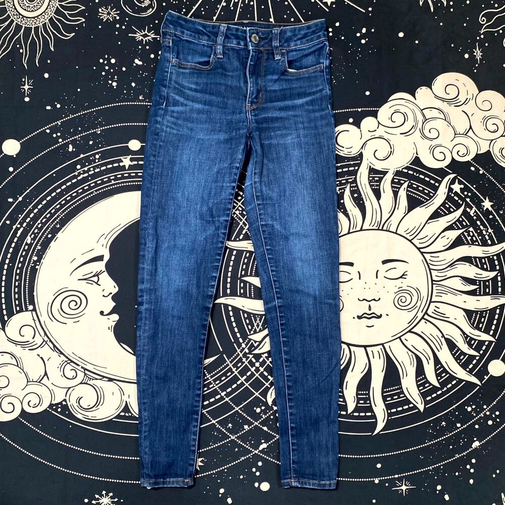 American Eagle Outfitters Next Level Jeans Women's 2 Blue Cotton Denim Skinny